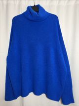 & Other Stories Oversize Turtleneck Cotton Blend Bright Royal Blue Sweater M Photo 0