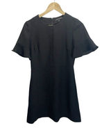 Banana Republic Black Flutter‎ Sleeve Fit & Flare Short Sleeved Dress 0 Career Photo 0
