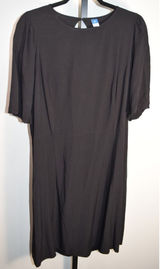 Old Navy Black Shift Dress Size XL Tall –Short Sleeve Keyhole Back Smocked Waist Photo 0