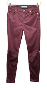 7 For‎ All Mankind b(air)Skinny Jeans Burgundy Wine Red Pants 27 Blair Photo 0