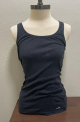 Y2K Hollister Navy Blue Stretch L Ribbed Scoop Tank Top Photo 0
