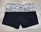 Y2K Victoria's Secret PINK‎ Leopard Heart Foldover Yoga Shorts Black XSmall XS Photo 0