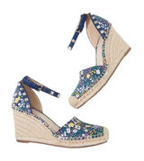 Marc Fisher Studded Floral Sakti Wedge Espadrille Ankle Strap Round Toe Shoes 10 Photo 0