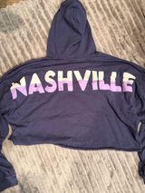 Spirit‎ Jersey Navy Crop Pullover Hoodie with Drawcord Nashville Photo 0