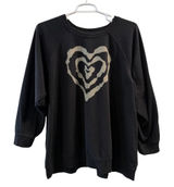 Torrid Women’s Black Heart Sweatshirt Size 4X Photo 0