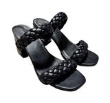 A New Day Braided Heels Women's 7 Faux Leather Black Mule Slip On Minimalist Photo 0