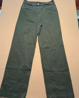 Maeve Anthropologie Wide Leg Pants Green Seam Detail Women 28T Photo 0