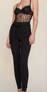 LPA High Waisted Belted Leggings Small Black Party Going Out City Chic Minimal Photo 0