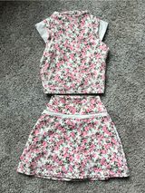 Astoria Activewear Floral Pink and White Two-Piece Skirt Set Photo 0