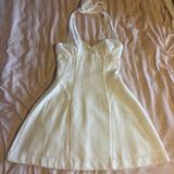 Princess Polly Josanna Crochet Halter Mini Dress White. Size 0. Worn once for graduation Photo 0