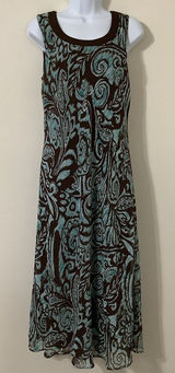 Studio I Brown Paisley Maxi Dress Size‎ 12 90s Forest Fairy Fairycore Feminine Bohemian Photo 0