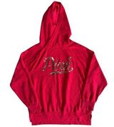 Victoria’s Secret PINK pink Red Long Sleeve Gold Sequin Hoodie jacket Small VS Photo 0