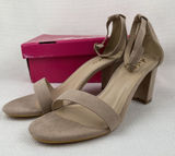 Ankis Women’s Open Toe Ankle Ng Sandal Nude Numeric 9‎ Suede Chunky Heel New! Photo 0