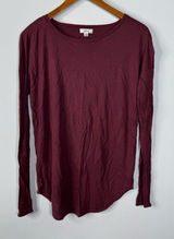 Wilfred Burgundy Crossover Back Long Sleeve Shirt Size‎ Small Photo 0