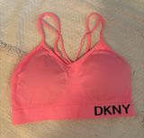 DKNY Pink Sports Bra Women’s Strappy Bright Melon XS Photo 0