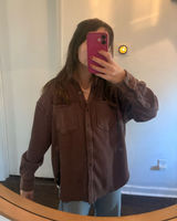 Aerie Chocolate Brown Button Down Photo 0