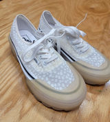 Vans Authentic Skate Athletic Shoes Women's 7.5 White Lace Up Modular Dots S10 Photo 0