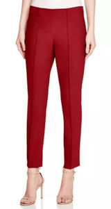 Theory $265 Women's Alettah Approach Cropped Pants Crimson Red Size 6 Ankle Zip Photo 0