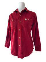 Vintage ‘90s Polo by Ralph Lauren Red Corduroy 3/4 Sleeve Button Front Shirt Photo 0