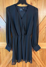 ASOS DESIGN sheer long sleeve dress in black size 4 (4865) Photo 0