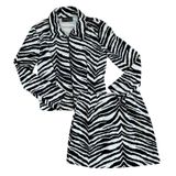 Vintage Y2K Zebra Print Sans Souci Two Piece Jacket & Mini Skirt Set Photo 0