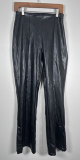 Abercrombie & Fitch Vegan Leather curve love Pants Women M Black Edgy Slit Hem Photo 0