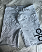 Alo White Biker Yoga High-Waisted Shorts Photo 0
