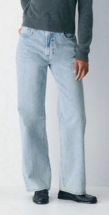 Aritzia Denim Forum The Farrah Hi-Rise Wide Leg Jeans Light Wash Size 29 Photo 0