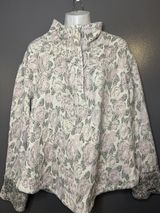 We The Free Sweater Womens Large Pink Floral Henley Pullover Long Sleeve Boho Photo 0