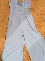 As You Wish Light‎ Blue Wide-Leg Smocked Jumpsuit Photo 0