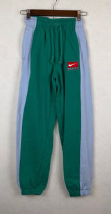 Nike Team Sweatpants XS Green Blue Colorblock Fleece Joggers Retro Athletic Photo 0