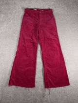 pilcro wide leg crop (29in Inseam) pink‎ corduroy pants raw hem 27 Photo 0