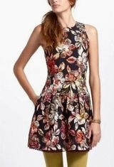 Anthropologie LEIFSDOTTIR Adelita Floral Brocade Metallic‎ Dress Party Size 2 Photo 0