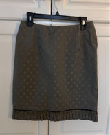 Judith Auburn Original Metallic Gold Polka Dot Pencil Skirt Pleated Hem Green M Photo 0