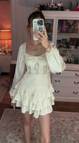 Cream satin dress Photo 0