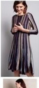 Anthropologie Moth Striped High Low Dress Photo 0