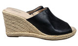 SONOMA Womens Black Espadrille Wedge Mules Sandals Size 9.5 Slip On‎ Peep Toe Photo 0