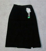 Briggs Midi Skirt Size 12 Black Vintage 90s‎ Velvet Rayon Made in USA NWT Photo 0