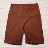 Tna Aritzia Atmosphere High Rise 7 Inch Biker Shorts Copper Brown Small CSJ FA21 Photo 0