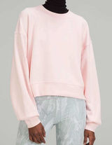 Lululemon 20 Perfectly Oversized Cropped Crew Softstreme Strawberry Milkshake Photo 0