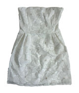 Sam Edelman Short Floral Beaded Dress Lab White Strapless Mini M73535 Womens‎ 4 Photo 0