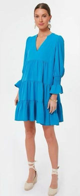 Tuckernuck POMANDER PLACE‎ Capri Blue Crepe Kenzo Dress xS Boho Prairie Photo 0