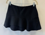 Zara Woman Black Ruffle Tiered Mini Skirt Size Medium Flounce Hem Hidden Zip Photo 0