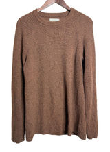 Everlane 100% Cashmere Rib Round Crew Sweater Womans M Brown Relaxed Photo 0