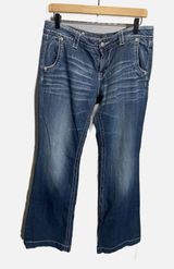 Miss Me Wide‎ Leg Jeans Womens 31 Blue Embellished Flap Pocket Y2K JS5148W4 Photo 0