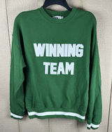 BEACH RIOT Anthropologie Winning Team Crewneck Sweatshirt Sz Small Green Varsity Photo 0