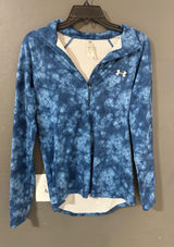 Under Armour ColdGear Womens Medium Blue Tie Dye‎ 1/4 Zip Pullover Fitted Shirt Photo 0
