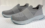 Athletic Works Slip On Sneakers‎ Gray Knit Odor Control Walking Shoes New 7.5 Photo 0