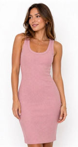 MONO B Ribbed Tank Dress Womens S The Money Maker Mini R Photo 0