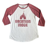 Disney Parks Authentic Original Pink And White 3/4 Length Sleeve Shirt.‎ Size S Photo 0